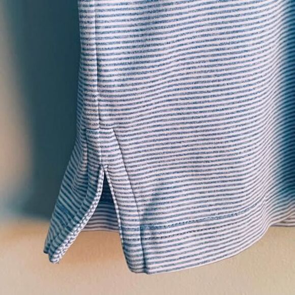 Rhoback Polo Mens XXL 2XL Blue Striped Short Sleeve Performance Stretch - Picture 6 of 10